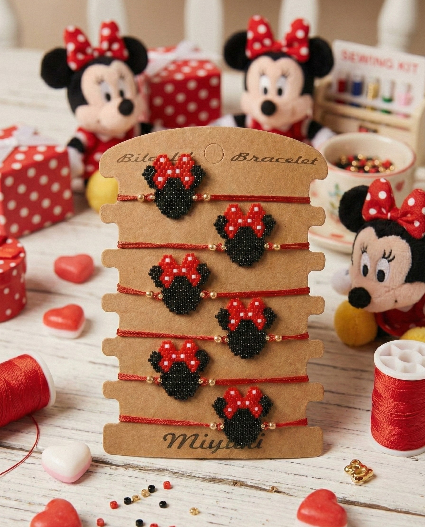 Toptan Miyuki Çocuk Bileklik – Mickey Mouse Tasarım (6’lı Kart)