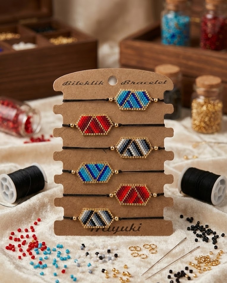Toptan Miyuki Bileklik – Labirent Tasarım (6’lı Kart)