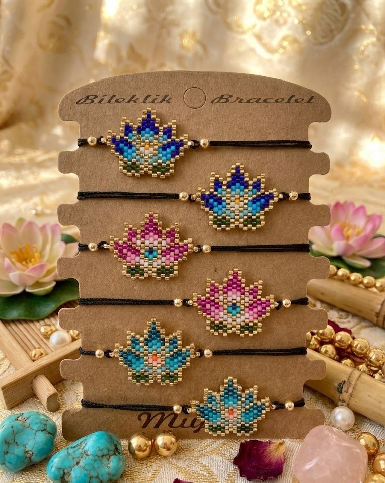 Toptan Miyuki Bileklik – Lotus Tasarım (6’lı Kart)